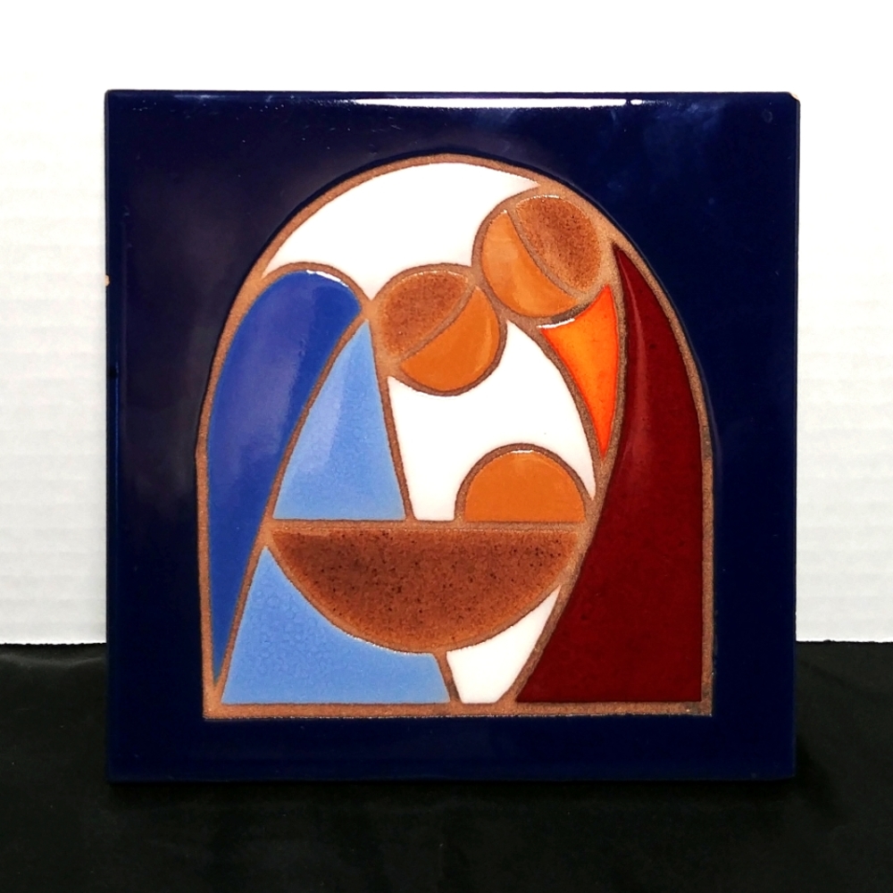 Beautiful Nativity Decorative Art Tile Trivet Vintage 1998